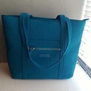 Vera Bradley Teal Quilted Tote Bag